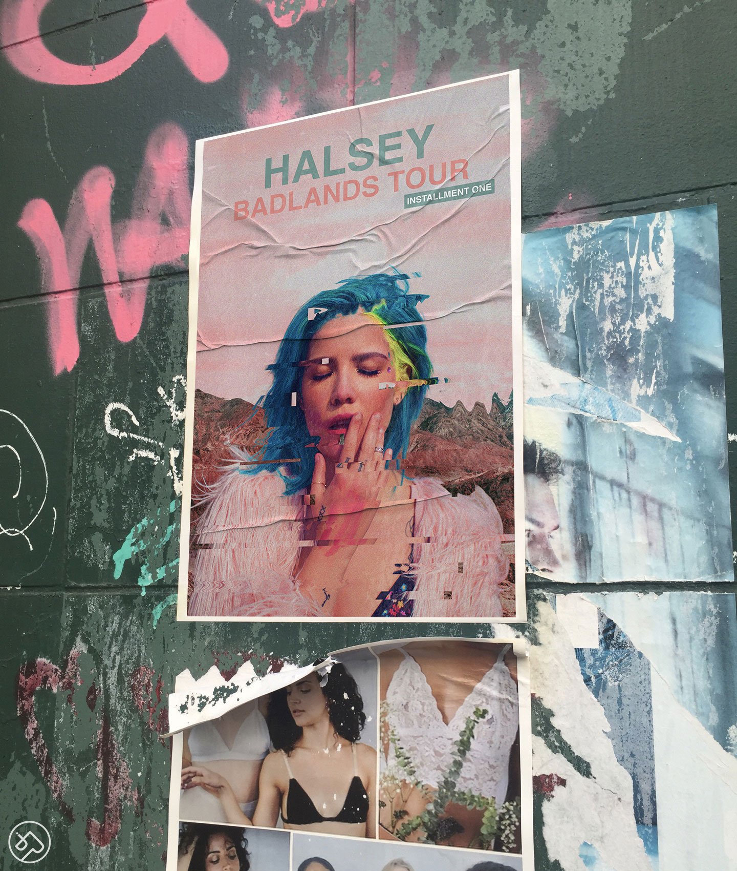 2015 Halsey Badlands Poster on Graffiti Wall